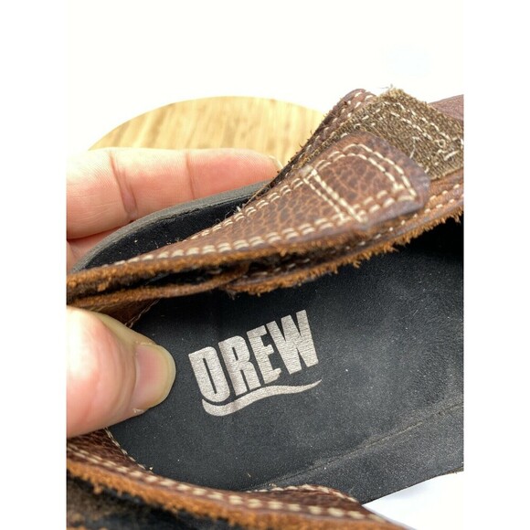 Drew Barcelona Brown Leather Fisherman Strap On Sandal Shoes Men's Size 13 W - Picture 9 of 12